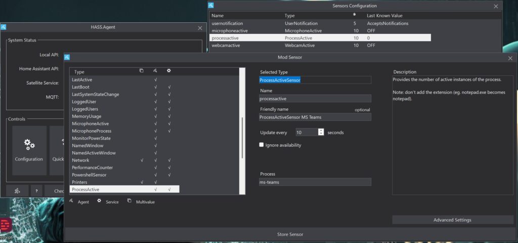 Android bei Teams, Google Meet und Bildschirmaufnahmen automatisch lautlos oder auf Vibration stellen – mit Home Assistant 3 HASS.Agent Sensoren